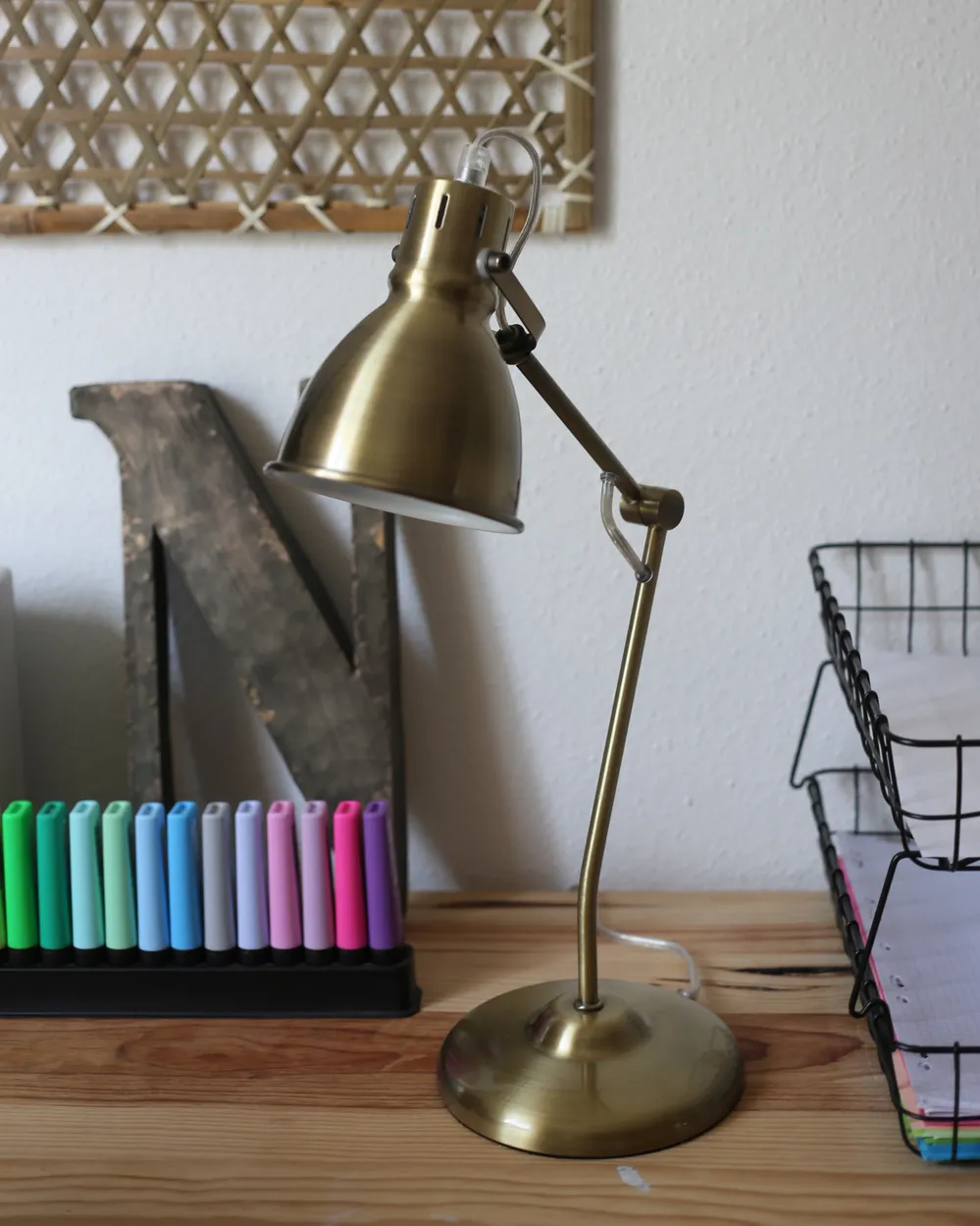 Lampada da scrivania MONSAN Regolabile Metallo Ottone