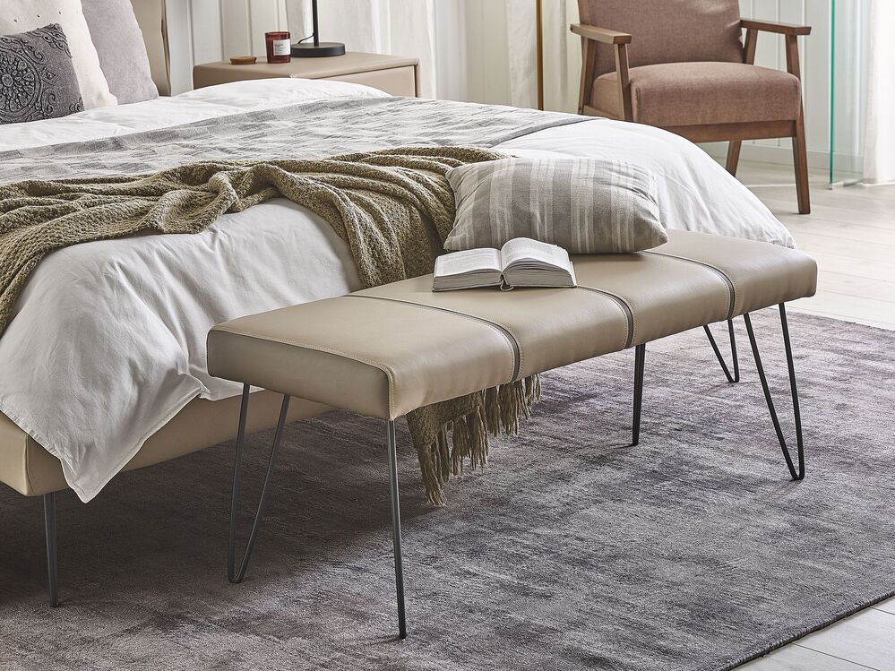 Beige bench for bedroom sale