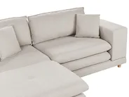 Divano 2 posti HEDEN con ottomana Tessuto Beige chiaro_950605