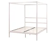 Cama com dossel Metal LESTARDS 140 x 200 cm Creme claro_1165376