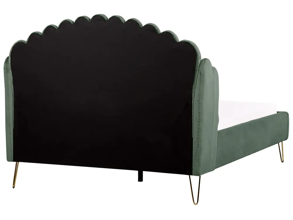 Bett mit Lattenrost Samtstoff AMBILLOU 140 x 200 cm Grün_902520