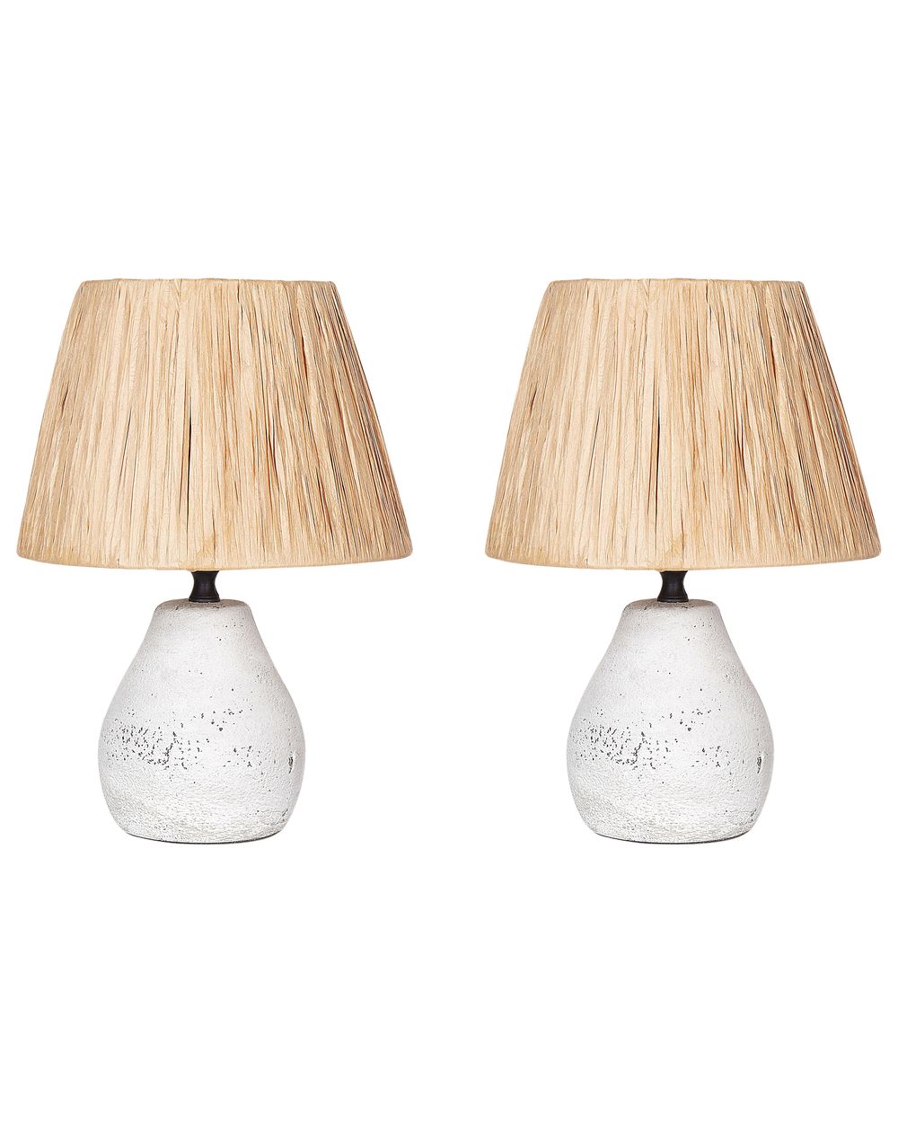 Lot de 2 lampes de bureau ARWADITO Céramique Blanc cassé