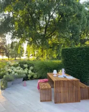 Set da pranzo da giardino con panche 6 posti SULZANO Legno d'acacia Marrone_1170342