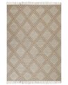 Cotton Area Rug 160 x 230 cm Beige and White KACEM_848942