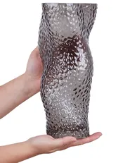 Wazon na kwiaty DYTIKO 31 cm Szkło Szary_868883