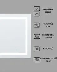 LED fürdőszobai tükör PRENOIS 80 cm 60 cm Ezüst_940478