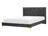 Sametová postel 140 x 200 cm černá LIMOUX_867212
