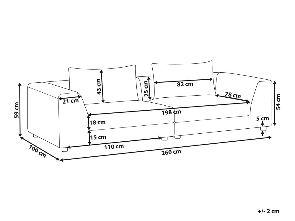 3 Seater Sofa Light Grey LERMON Beliani.at