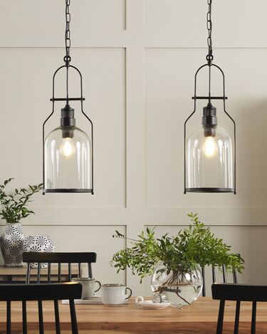 Metal Pendant Lamp Black BASHILO