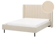 Bed Boucle VILLETTE 140 x 200 cm (EU Double) Beige_882666