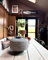 Wazon na kwiaty DEKSATI 32 cm Ceramika Beżowy_952998