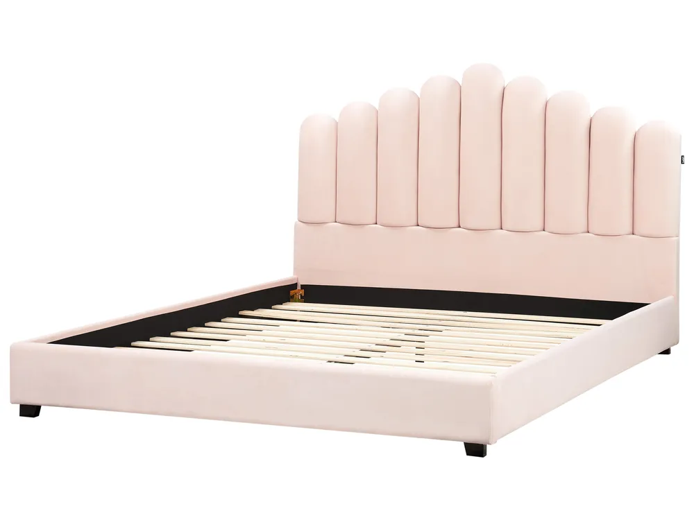 Bed Velvet VINCENNES 180 x 200 cm (EU Super King) Pastel Pink_974497