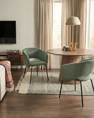 Set of 2 Dining Chairs BLAKELY Fabric Light Green_1055434