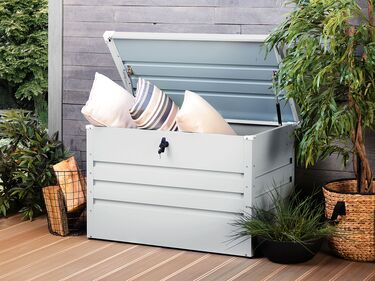 Garden Storage Box 100 x 62 cm Light Grey CEBROSA