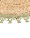 Round Jute Area Rug ⌀ 140 cm Beige and Green MARTS_869933