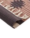 Cotton Kilim Rug 140 x 200 cm Beige and Brown ARAGATS_869835