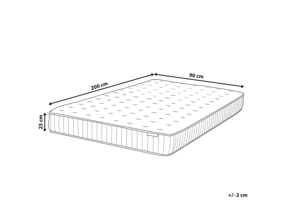Materac kieszeniowy z żelem i pianką termoelastyczną COOL HYBRID 7 PRO H2/3 średnio twardy 90 x 200 cm_947967