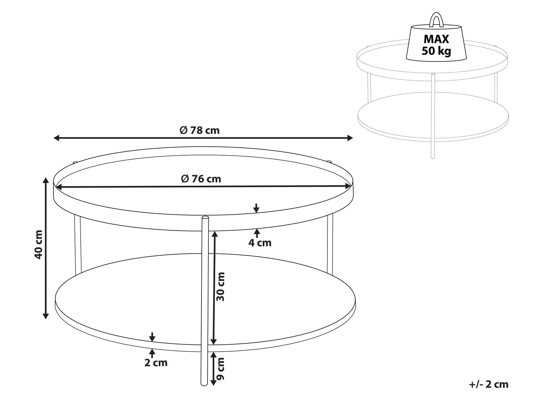 Coffee Table Light Wood with Black LANDER_937209 Coffee Table Light Wood with Black LANDER_937209