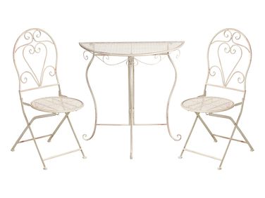 Ensemble bistrot Pliant FOLELLI Métal Beige clair