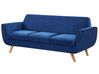 Housse en velours bleu marine pour canapé 3 places BERNES_792964