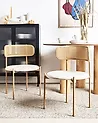 Set of 2 Dining Chairs ANDOVER Metal Light Beige