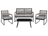Garden Lounge Set with Table 4 Seater POMONTE Metal Black