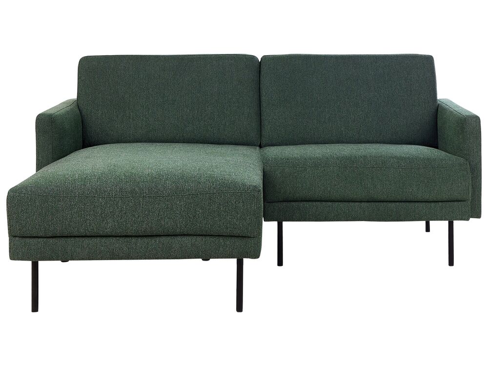 Right Hand 2 Seater Fabric Corner Sofa Dark Green BREDA Beliani