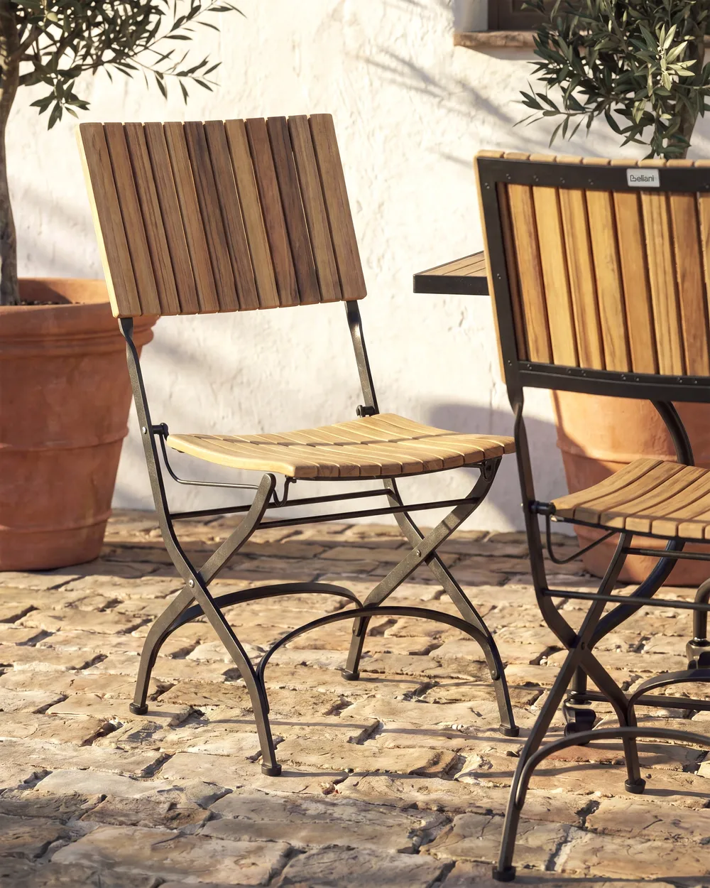 Garden Dining Set 6 Seater LASCARI Folding Acacia Wood Light Brown_1083430