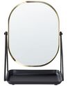 Espejo de maquillaje de metal dorado/negro 20 x 22 cm CORREZE_848302