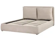 Ottoman Bed BAJONNA Velvet Beige 160 x 200 cm (EU King Size)_871268