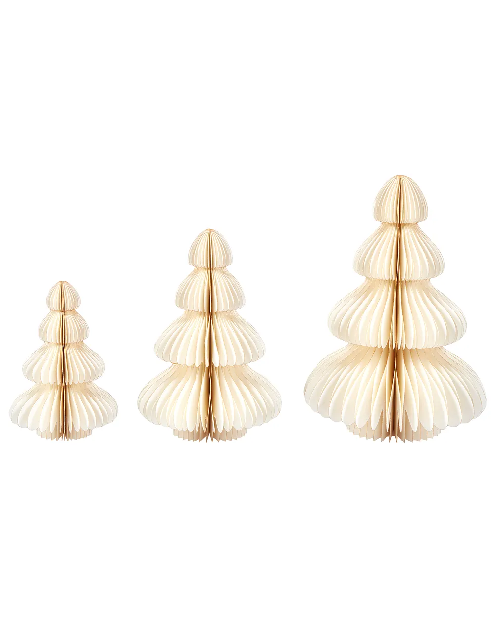 Conjunto de 3 figuras NILGIRI 15/20/25 cm Árbol de Navidad Beige