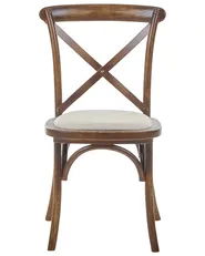 Set van 2 stoelen LYONS Hout Donkerbruin/beige_1095656