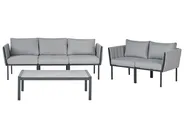 Garden Lounge Set with Table 5 Seater SKALA Metal Dark Grey_934670