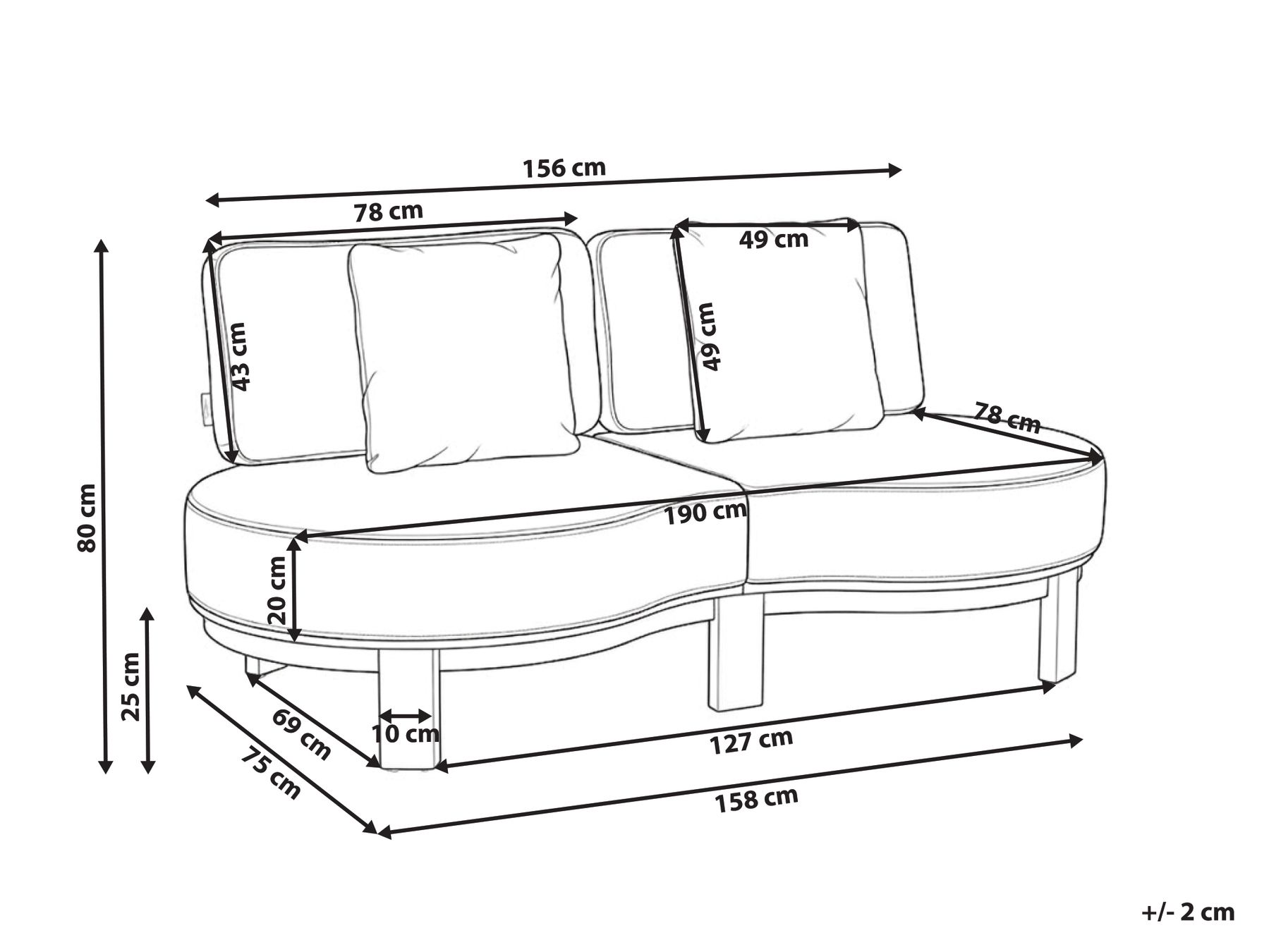 Sofa ogrodowa dla 2 osób ARZELLO Drewno akacjowe Jasnobrązowy_1160459
