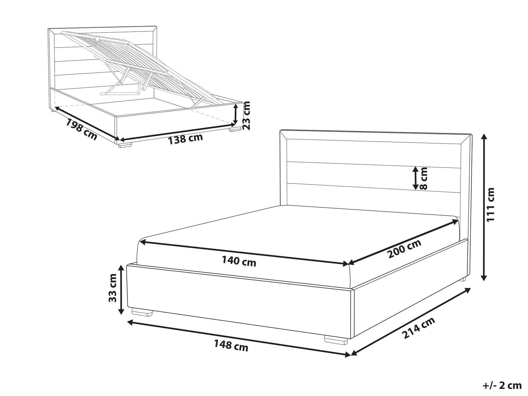 Velvet EU Double Size Ottoman Bed Dark Grey ROUEN_843805 Velvet EU Double Size Ottoman Bed Dark Grey ROUEN_843805