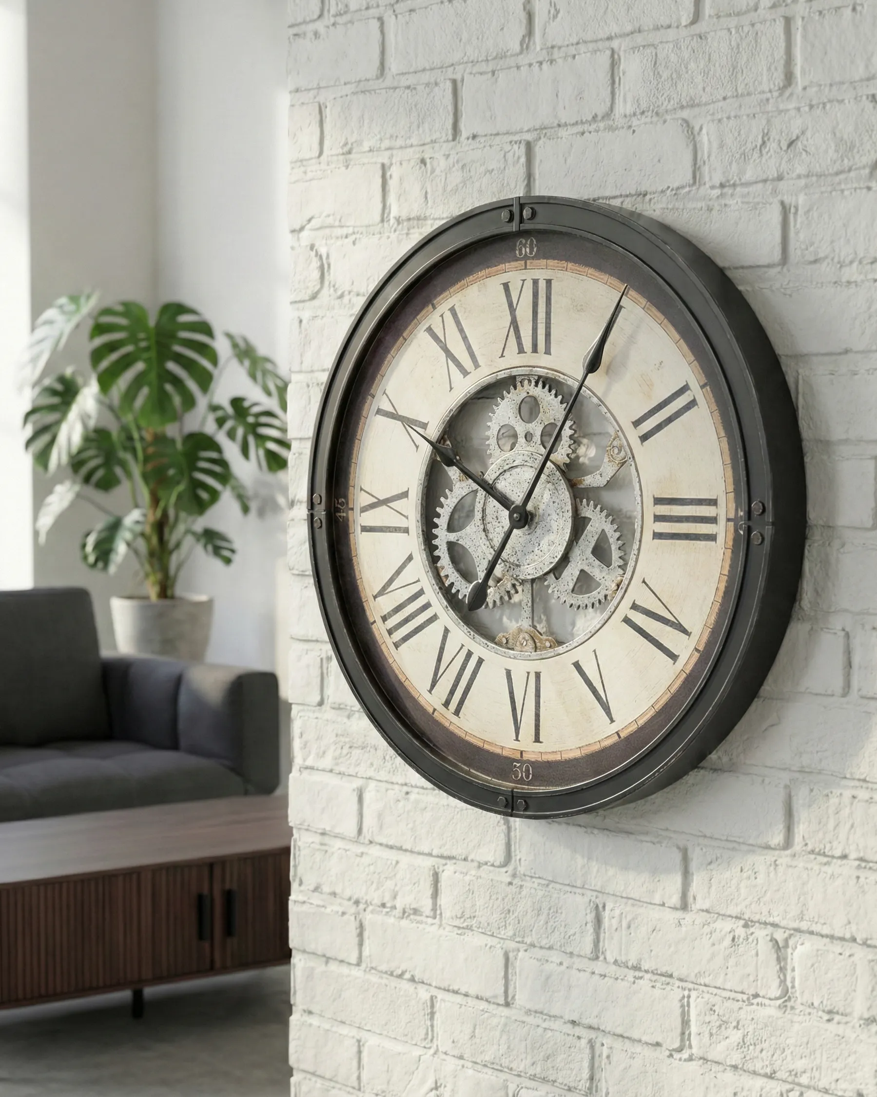 Wall Clock BORNOS 50 cm Black_1032714