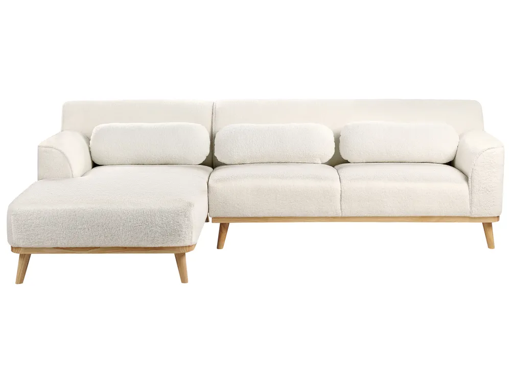 Corner Sofa 3 Seater SIMOS Boucle White Right Hand_927961