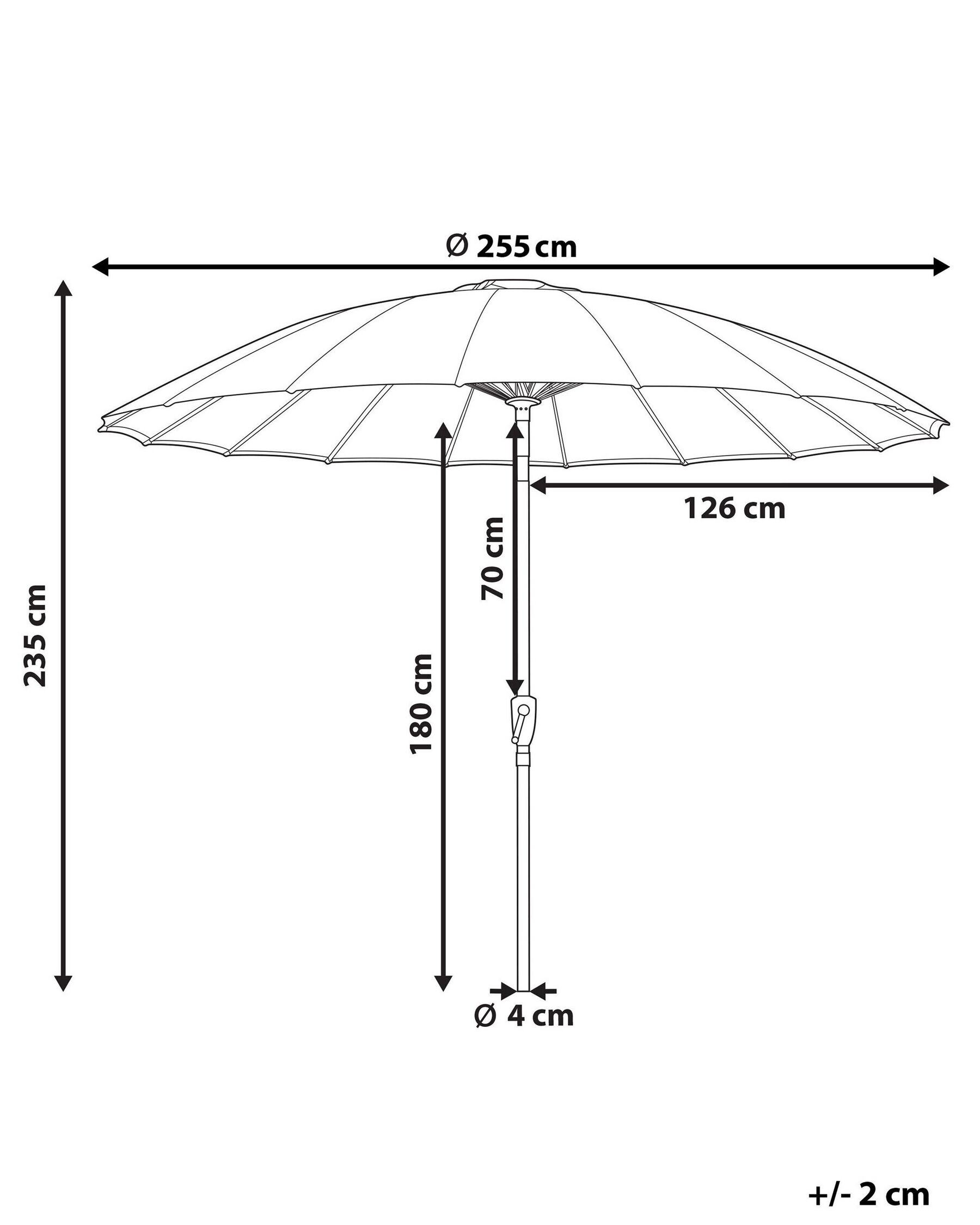 Garden Market Parasol ⌀ 2.55 m Light Grey BAIA_829162