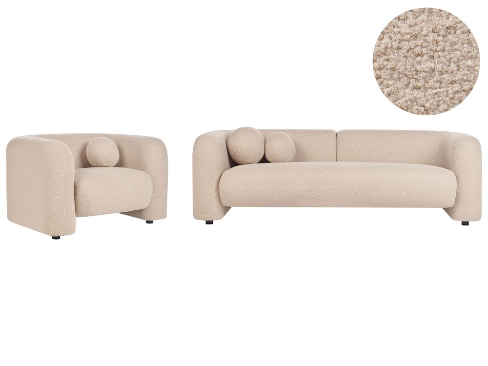 Sofasæt 4 personers LEIREN Boucle Beige