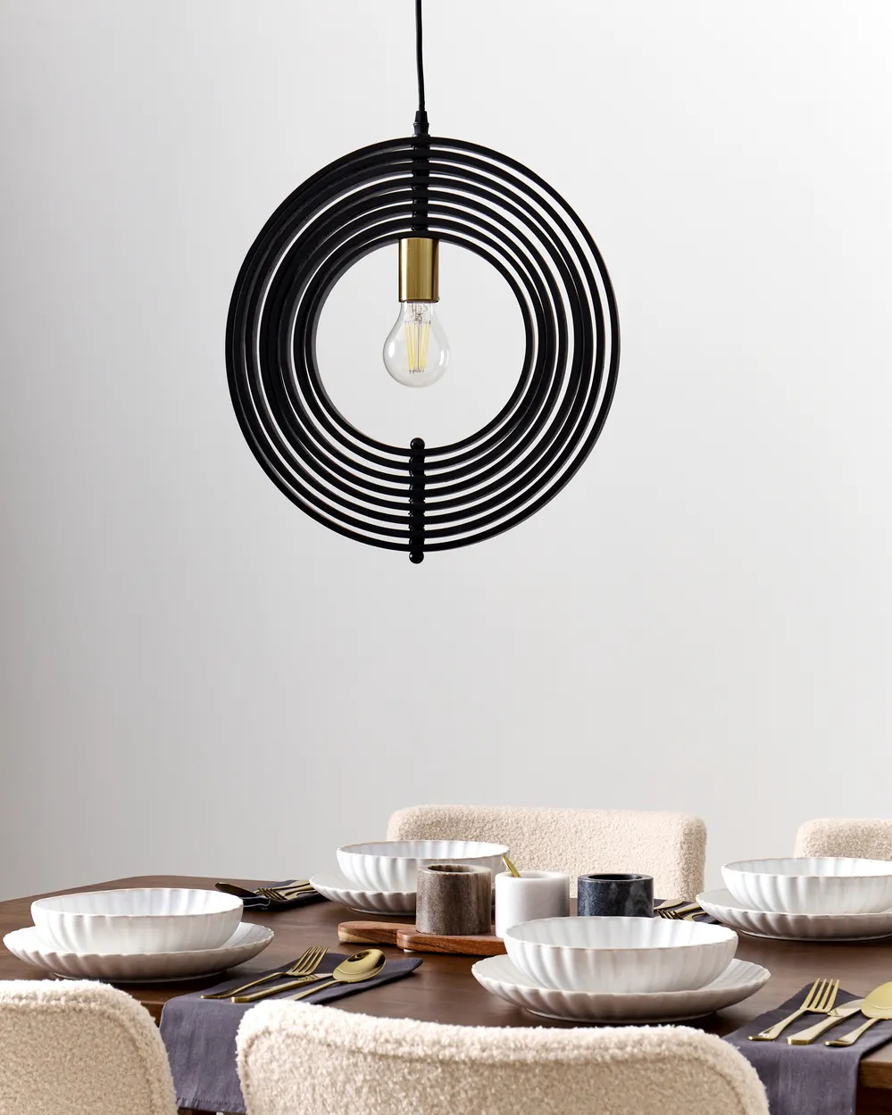 Pendant Lamp MURRELL Poplar Wood Black_967896