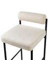 Lot de 2 tabourets de bar en tissu bouclé blanc AMAYA_928342