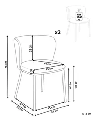 Set di 2 sedie da pranzo MINA Tessuto Verde scuro_872126