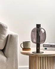 Wireless LED Table Lamp PULANGI with Dimmer Metal Black_955234