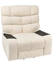 Electric Recliner Chair ARES with Footrest Fabric Light Beige_938683
