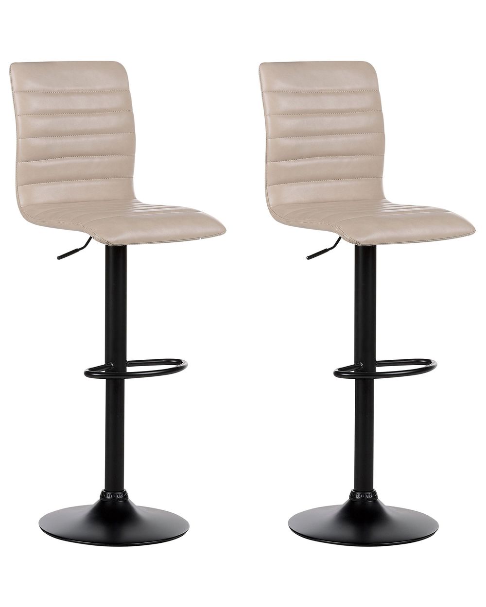 Set mit 2 Barstühlen LUCERNE drehbar Kunstleder Hellbeige