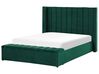 Zamatová vodná posteľ s úložným priestorom 140 x 200 cm zelená NOYERS_915257