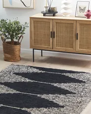Tappeto BATHINDA Nero/Bianco 160 x 230 cm Cotone_817033