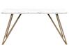 Mesa de jantar 150 x 80 cm efeito mármore branco com dourado MOLDEN_790636