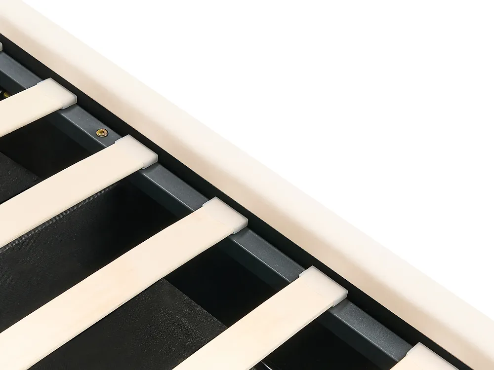 Ottoman Bed LUBBON Velvet Off-White 140 x 200 cm (EU Double)_882139