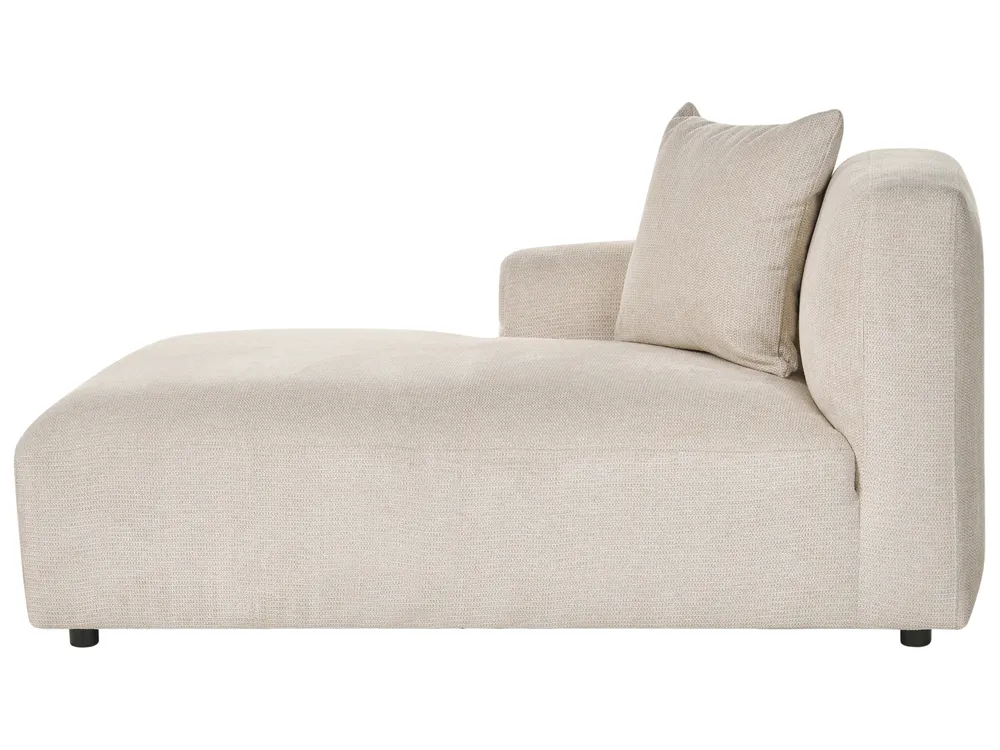 Modular Corner Sofa 3 Seater HEDE with Ottoman Fabric Light Beige Right Hand_1092181